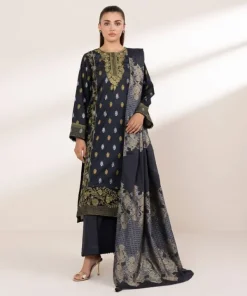 Fashion Sapphire Textured Jacquard Dupatta