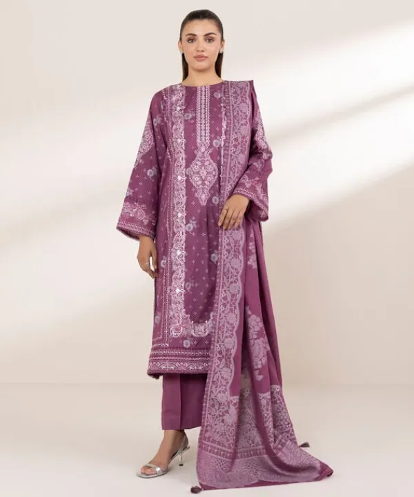 Hot Sapphire Textured Jacquard Dupatta
