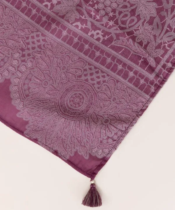 Hot Sapphire Textured Jacquard Dupatta