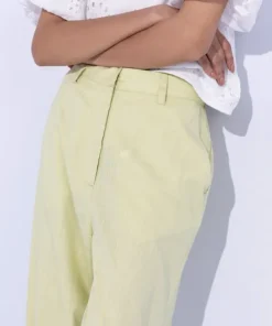Best Sapphire Textured Pants Lime Green