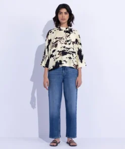 Online Sapphire Tie-Collar Printed Top Multi