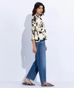 Online Sapphire Tie-Collar Printed Top Multi