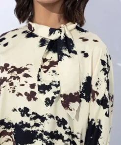 Online Sapphire Tie-Collar Printed Top Multi