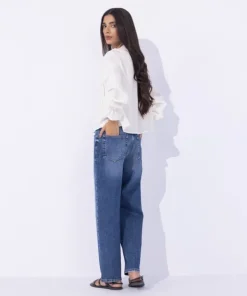 Hot Sapphire Top With Lace Detail White