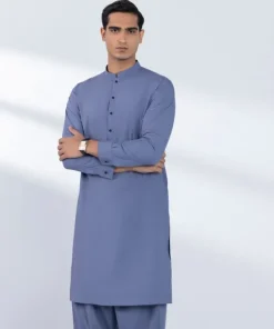 Outlet Sapphire Viscose Blended Suit - Slim Fit Navy