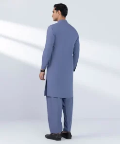 Outlet Sapphire Viscose Blended Suit - Slim Fit Navy