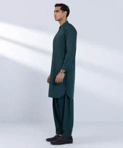 Sale Sapphire Viscose Blended Suit - Slim Fit Green