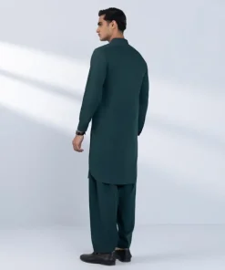 Sale Sapphire Viscose Blended Suit - Slim Fit Green