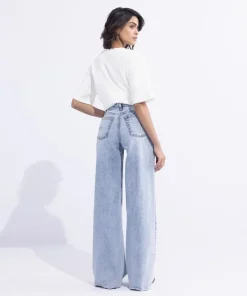 Sale Sapphire Wide Leg Jeans Bleach Wash