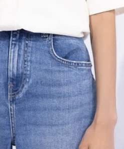 Outlet Sapphire Wide Leg Jeans Mid Blue Wash