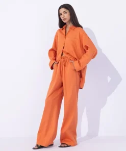 Best Sapphire Wide-Leg Trousers Rust