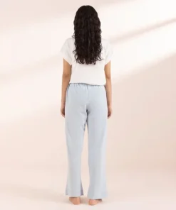 Discount Sapphire Yarn Dyed Pull-On Trousers Blue & White