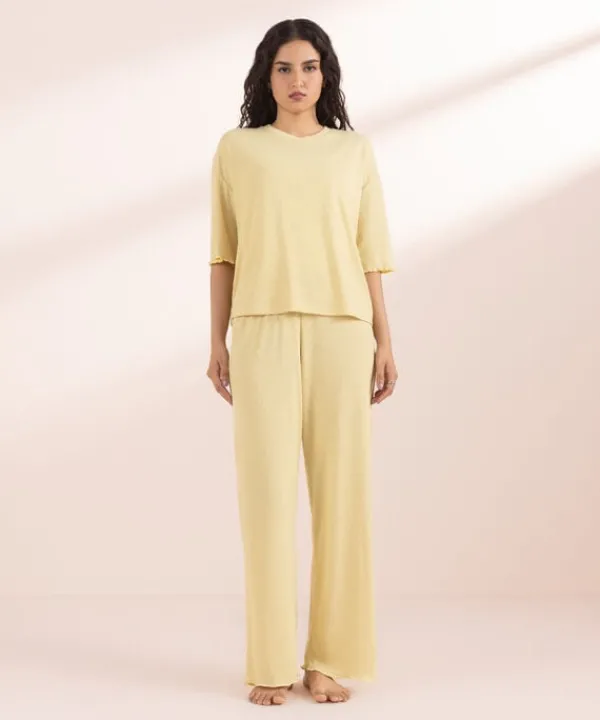 Outlet Sapphire Rib PJ Set Yellow