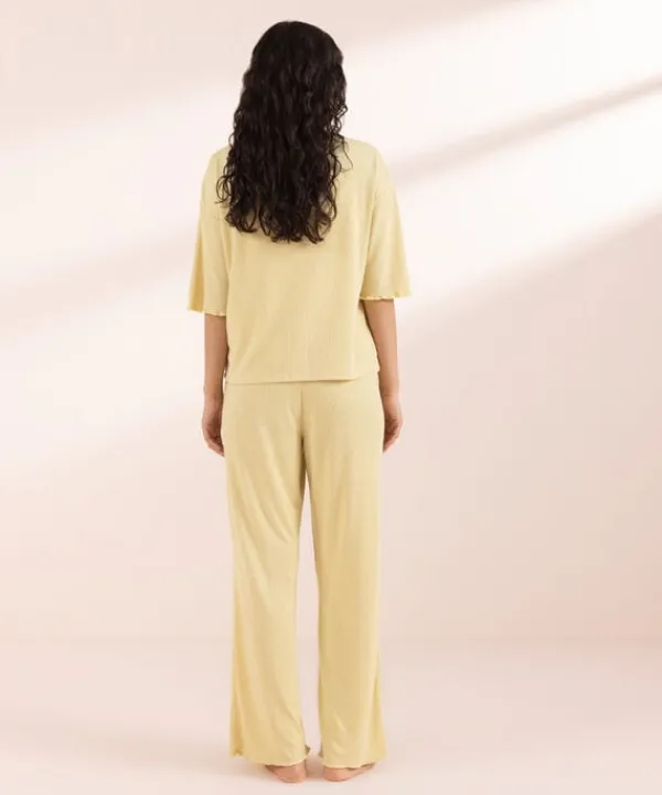 Outlet Sapphire Rib PJ Set Yellow