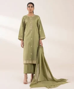 Outlet Sapphire Zari Voile Dupatta Green
